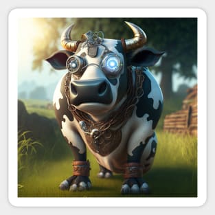 Funny Farm Mad Cow Sticker